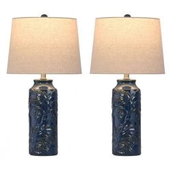 Cloverfeild 24.25 in. Navy Blue Ceramic Bedside Lamp by StyleCraft 10 Cloverfeild 24.25 in. Navy Blue Ceramic Bedside Lamp by StyleCraft -StyleCraft Shop navy blue ceramic stylecraft table lamps tl210272ds c3 1000