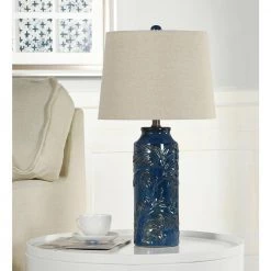 Cloverfeild 24.25 in. Navy Blue Ceramic Bedside Lamp by StyleCraft 14 Cloverfeild 24.25 in. Navy Blue Ceramic Bedside Lamp by StyleCraft -StyleCraft Shop navy blue ceramic stylecraft table lamps tl210272ds fa 1000