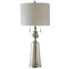 41 in. Nickel with Northbay Table Lamp with White Hardback Fabric Shade by StyleCraft