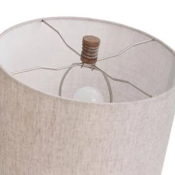 Roanoke 24.5 in. Oatmeal Round Moulded Table Lamp with Ribbed Wood-Like by StyleCraft -StyleCraft Shop oatmeal stylecraft table lamps l210382ds 1f 1000