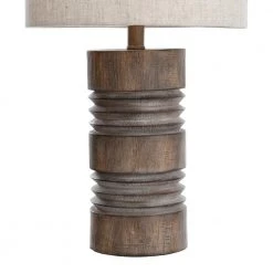 Roanoke 24.5 in. Oatmeal Round Moulded Table Lamp with Ribbed Wood-Like by StyleCraft -StyleCraft Shop oatmeal stylecraft table lamps l210382ds 4f 1000