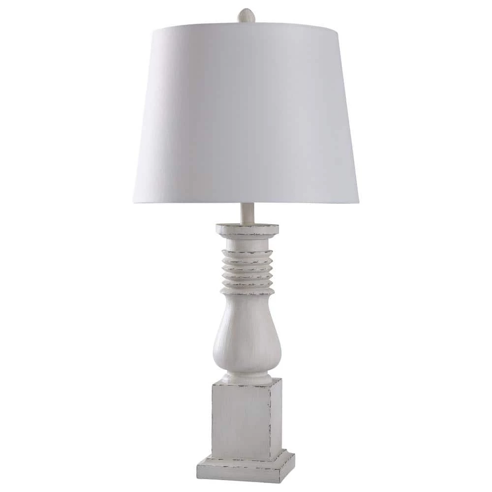 Old White Istress 33 in. Old White Table Lamp by StyleCraft 3 Old White Istress 33 in. Old White Table Lamp by StyleCraft