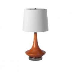 26 in. Orange Table Lamp with White Hardback Fabric Shade by StyleCraft -StyleCraft Shop orange stylecraft table lamps l22242ds 44 1000