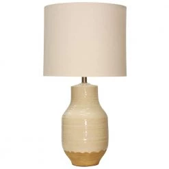 30 in. Prova Beige Table Lamp with White Hardback Fabric Shade by StyleCraft