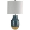 30 in. Prova Blue Table Lamp with White Hardback Fabric Shade by StyleCraft 1 30 in. Prova Blue Table Lamp with White Hardback Fabric Shade by StyleCraft -StyleCraft Shop prova blue stylecraft table lamps l313253ds 64 1000