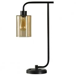 24 in. Restoration Bronze Table Lamp with Opulance Finish Glass Shade by StyleCraft
