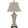 32 in. Sauga Cream Table Lamp with Taupe Fabric Shade by StyleCraft