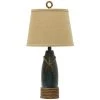27 in. Sea Blue Table Lamp with Cream Hardback Canvas Shade by StyleCraft -StyleCraft Shop sea blue cream stylecraft table lamps l22489ds 64 1000