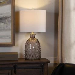 Textured 24 in. Smoke Gray Bedside Lamp by StyleCraft 11 Textured 24 in. Smoke Gray Bedside Lamp by StyleCraft -StyleCraft Shop smoke gray stylecraft table lamps l10161ads 31 1000