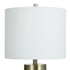 27.75 in. Soft Brass/Natural Concrete Table Lamp with Brussels White Hardback Fabric Shade by StyleCraft 10 27.75 in. Soft Brass/Natural Concrete Table Lamp with Brussels White Hardback Fabric Shade by StyleCraft -StyleCraft Shop soft brass natural concrete stylecraft table lamps l10089ds 4f 1000