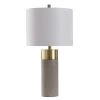 27.75 in. Soft Brass/Natural Concrete Table Lamp with Brussels White Hardback Fabric Shade by StyleCraft 2 27.75 in. Soft Brass/Natural Concrete Table Lamp with Brussels White Hardback Fabric Shade by StyleCraft -StyleCraft Shop soft brass natural concrete stylecraft table lamps l10089ds 64 1000