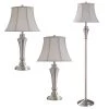 61 in. Brushed Nickel Table and Floor Lamp Set (3-Piece) by StyleCraft -StyleCraft Shop stylecraft lamp sets l8018ads 64 1000