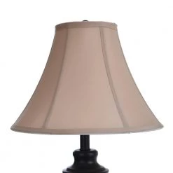 61 in. Bronze Wood Shade Lamp Set with Geneva Taupe Fabric Shade (3-Piece) by StyleCraft -StyleCraft Shop stylecraft lamp sets pg8018ds 4f 1000