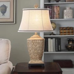 30 in. Tortola Cream Table Lamp with Natural Linen Softback Fabric Shade by StyleCraft -StyleCraft Shop tortola cream stylecraft table lamps l36960ds 31 1000