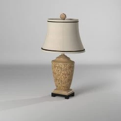 30 in. Tortola Cream Table Lamp with Natural Linen Softback Fabric Shade by StyleCraft -StyleCraft Shop tortola cream stylecraft table lamps l36960ds fa 1000