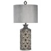 34.5 in. Vincent Gray Table Lamp with Gray Hardback Fabric Shade by StyleCraft