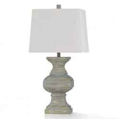 Hot Springs 33 in. Washed Green Stone Colored Resin Bedside Lamp by StyleCraft