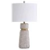 Malik 33 in. Weathered White, Gold Lamp by StyleCraft -StyleCraft Shop weathered white gold stylecraft table lamps khl331346ds 64 1000