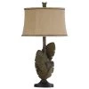33.5 in. Wentworth Bronze and Gray Table Lamp with Beige Softback Fabric Shade by StyleCraft