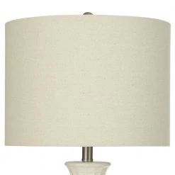 28 in. White, Cream Table Lamp with Cream Linen Shade by StyleCraft 12 28 in. White, Cream Table Lamp with Cream Linen Shade by StyleCraft -StyleCraft Shop white cream stylecraft table lamps tl210683ds 1f 1000