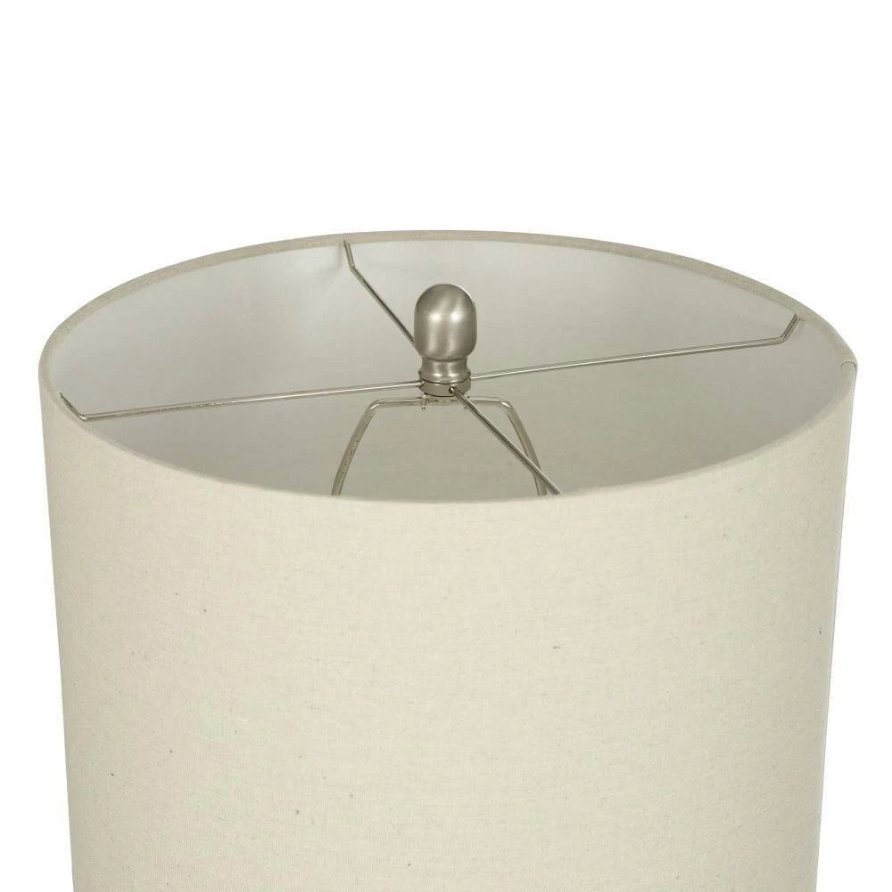 28 in. White, Cream Table Lamp with Cream Linen Shade by StyleCraft 7 28 in. White, Cream Table Lamp with Cream Linen Shade by StyleCraft - Image 5