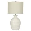 28 in. White, Cream Table Lamp with Cream Linen Shade by StyleCraft