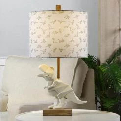 26.5 in. T-Rex Dinosaur White Table Lamp by StyleCraft -StyleCraft Shop white taupe stylecraft table lamps l27244ds 44 1000