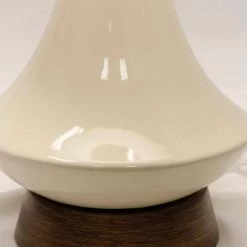 22 in. Wood and Glossy White Table Lamp with White Fabric Shade by StyleCraft 11 22 in. Wood and Glossy White Table Lamp with White Fabric Shade by StyleCraft -StyleCraft Shop wood white stylecraft table lamps l13225bds 4f 1000