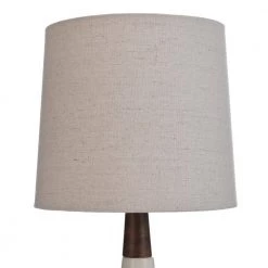 22 in. Wood and Glossy White Table Lamp with White Fabric Shade by StyleCraft 14 22 in. Wood and Glossy White Table Lamp with White Fabric Shade by StyleCraft -StyleCraft Shop wood white stylecraft table lamps l13225bds fa 1000